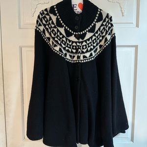 Lauren Ralph Lauren Wool Cape with Buttons